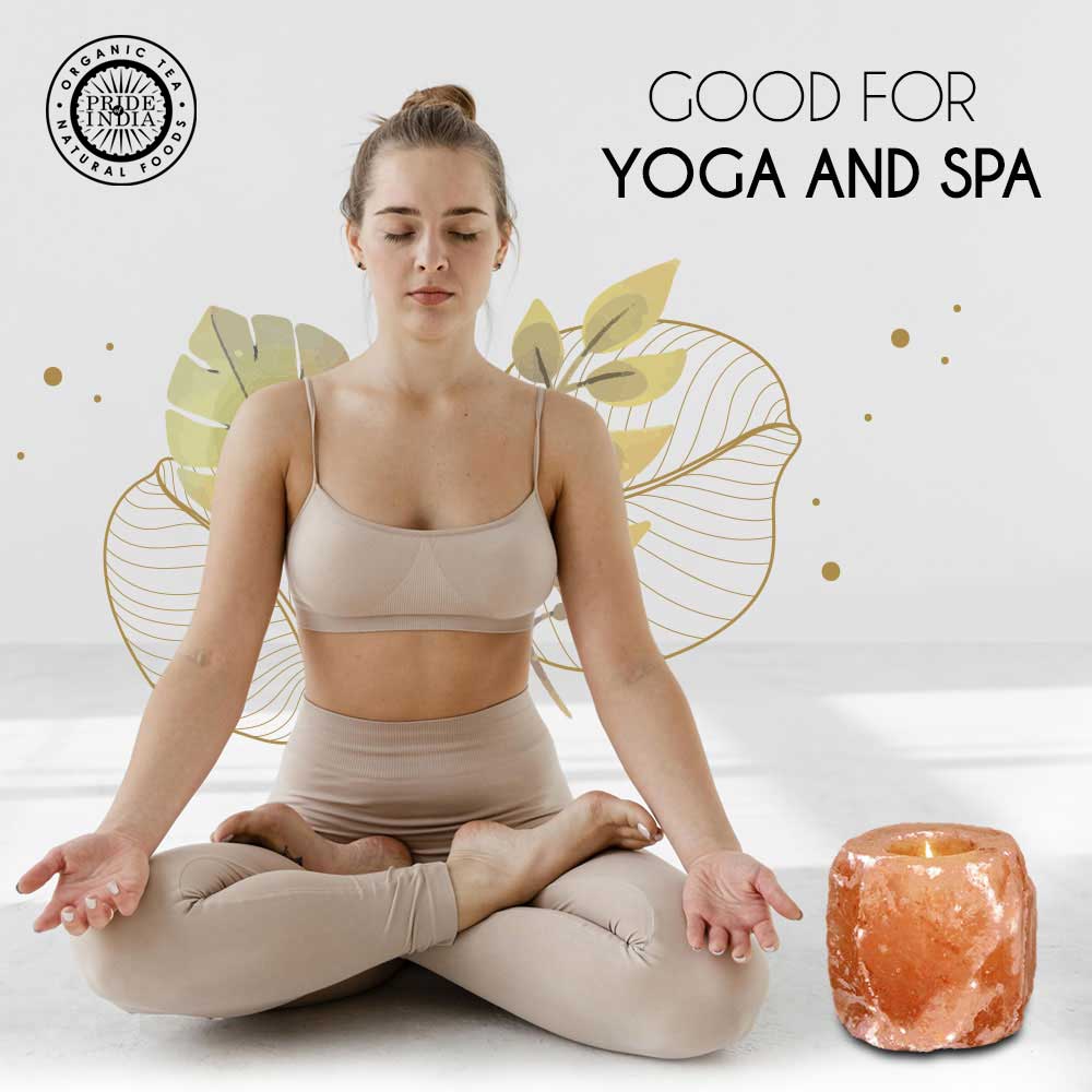 Himalayan Pink-Orange Tea Light Holder– Salt Candle Holder –Natural or Square Shape