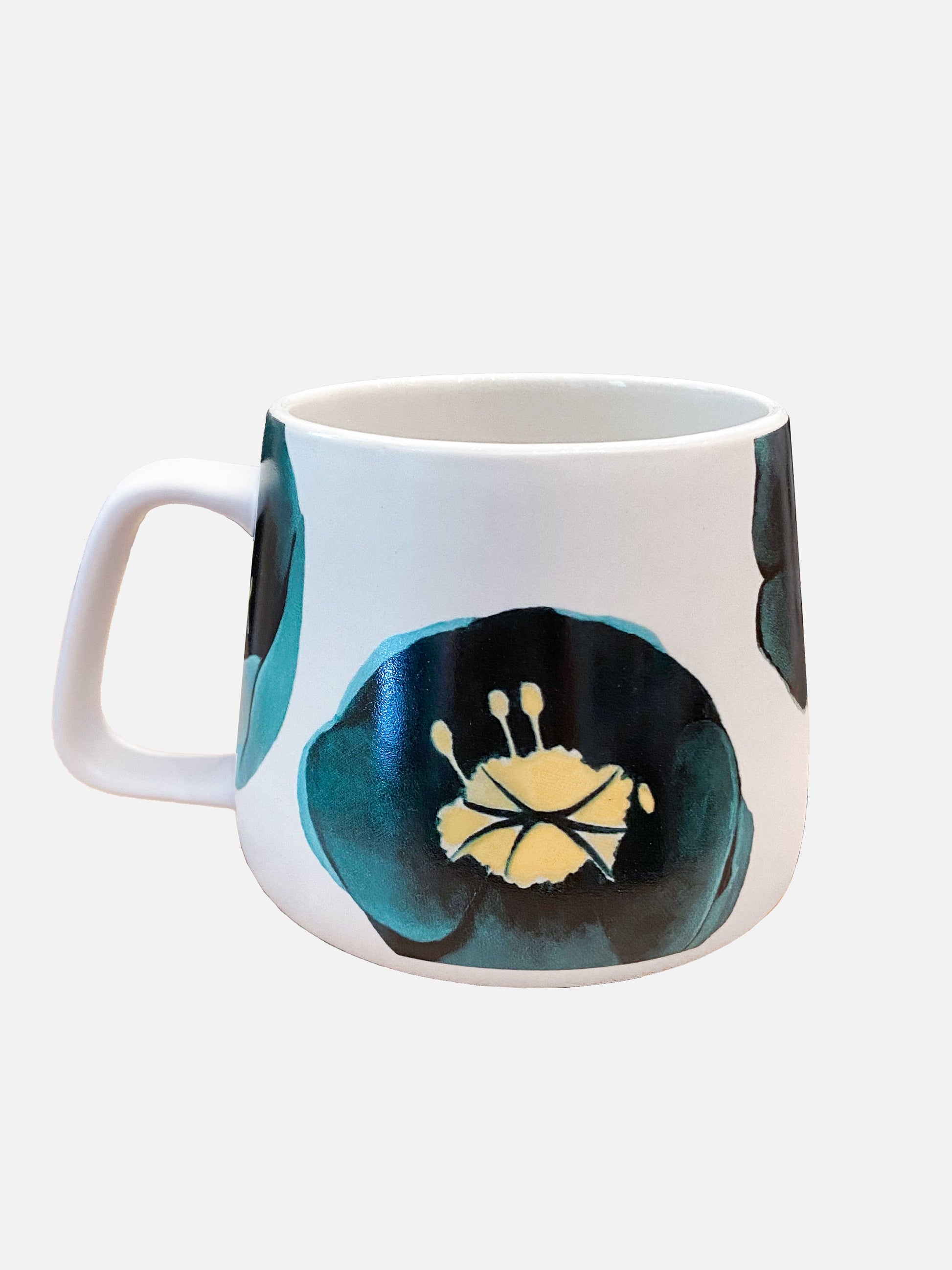 💚 Porcelain Mug:  Green Winter Rose