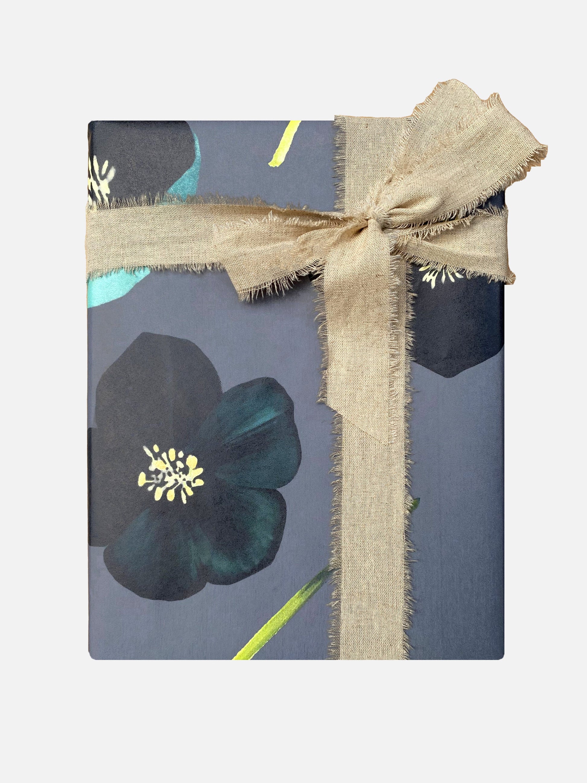 💚 Gift Wrap:  Green Winter Rose on Charcoal