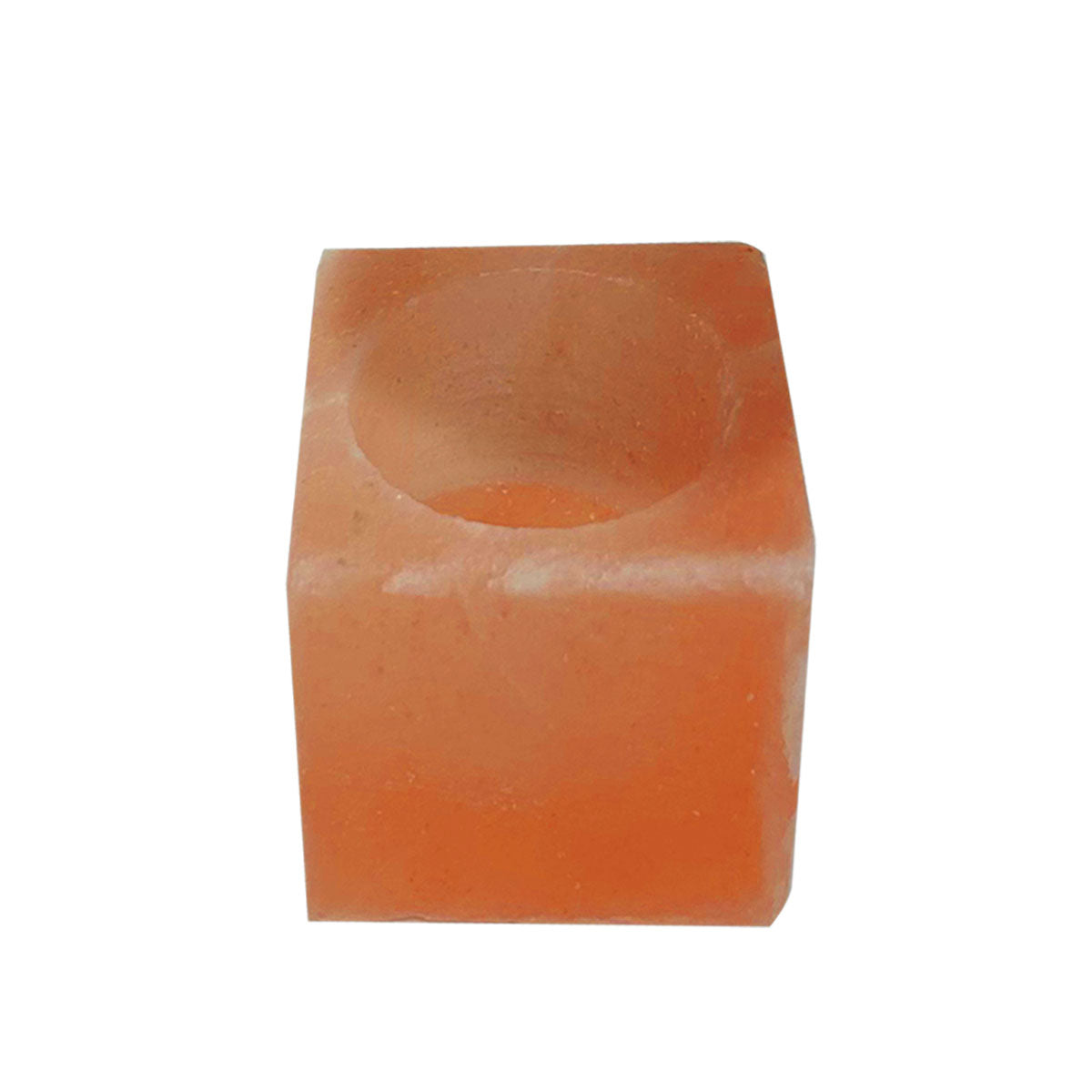 Himalayan Pink-Orange Tea Light Holder– Salt Candle Holder –Natural or Square Shape