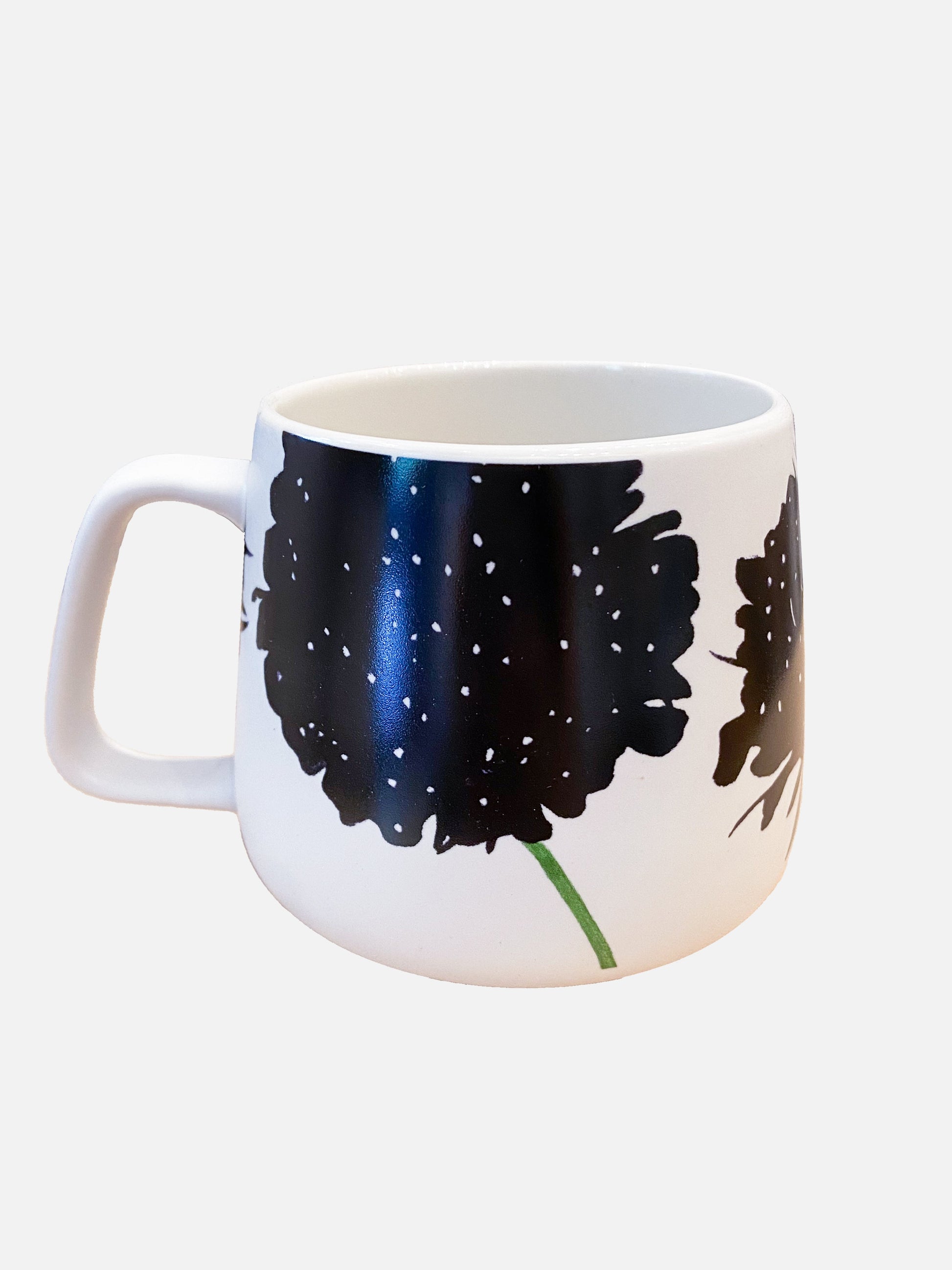 💚 Porcelain Mug:  Black Scabiosa
