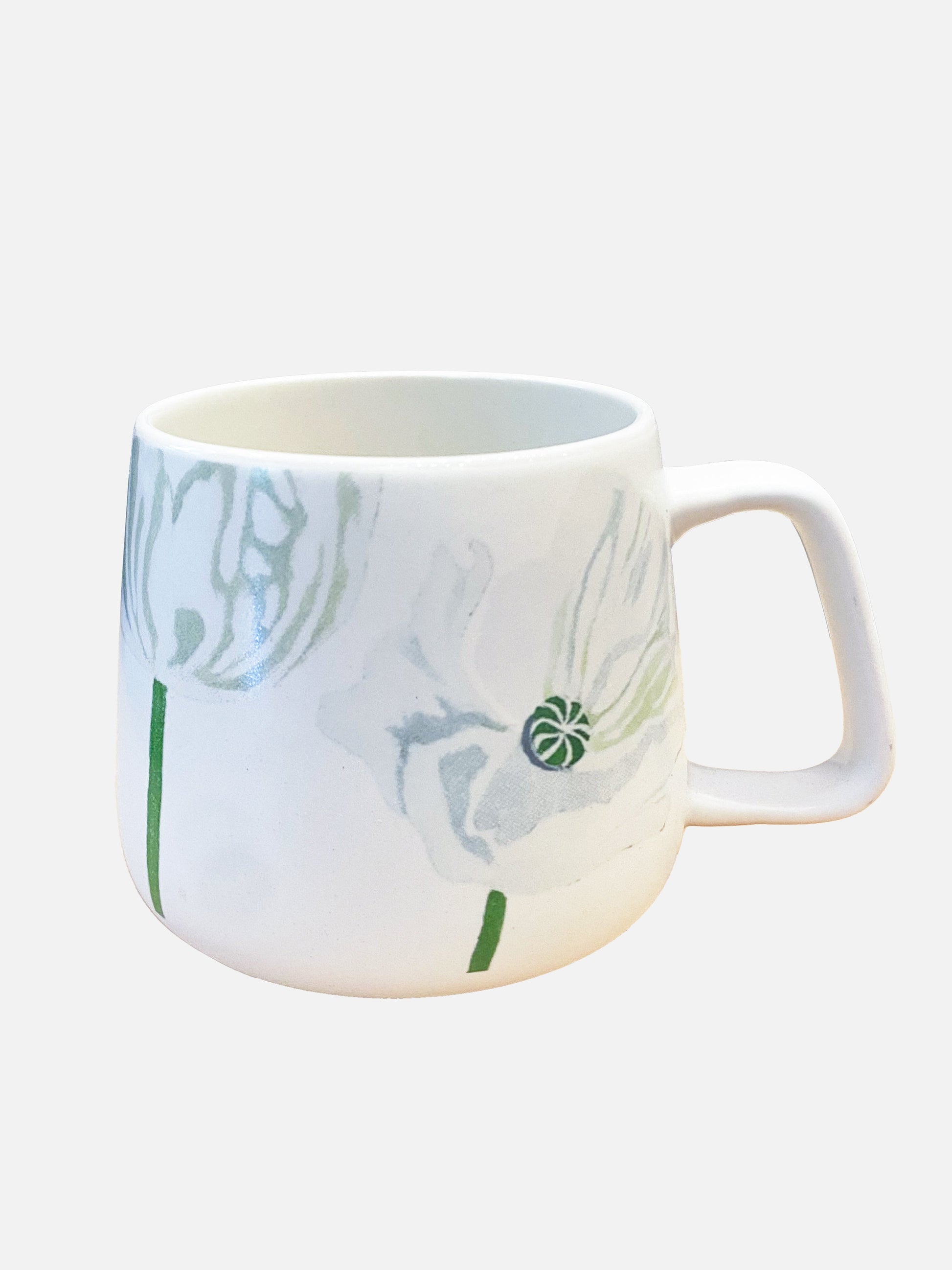 💚 Porcelain Mug: White Poppies