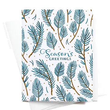 ☼ Seasons Greetings Winter Spruce Greeting Card