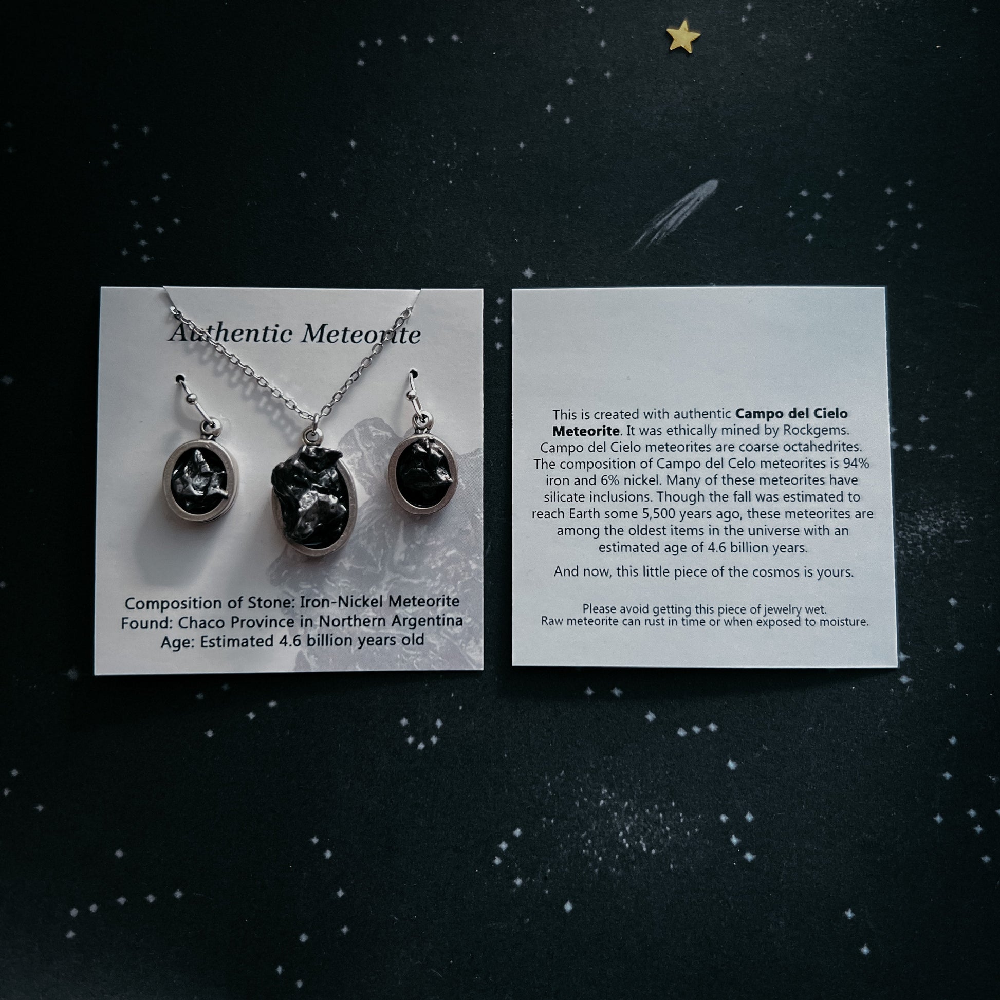Cufflinks with Authentic Meteorite