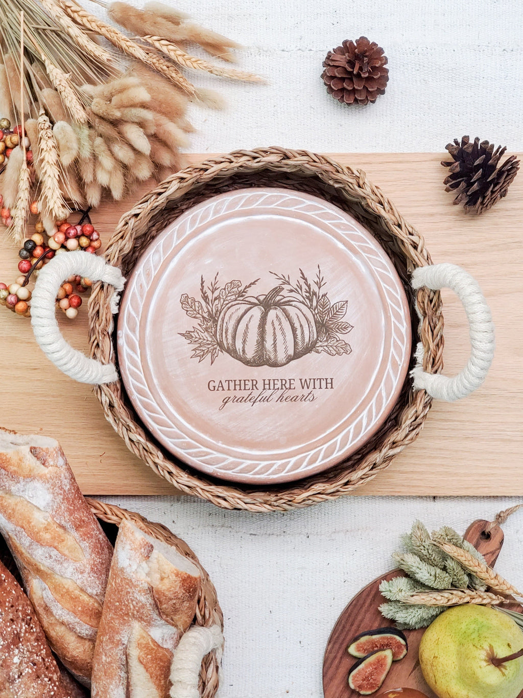Bread Warmer & Basket - Pumpkin Round