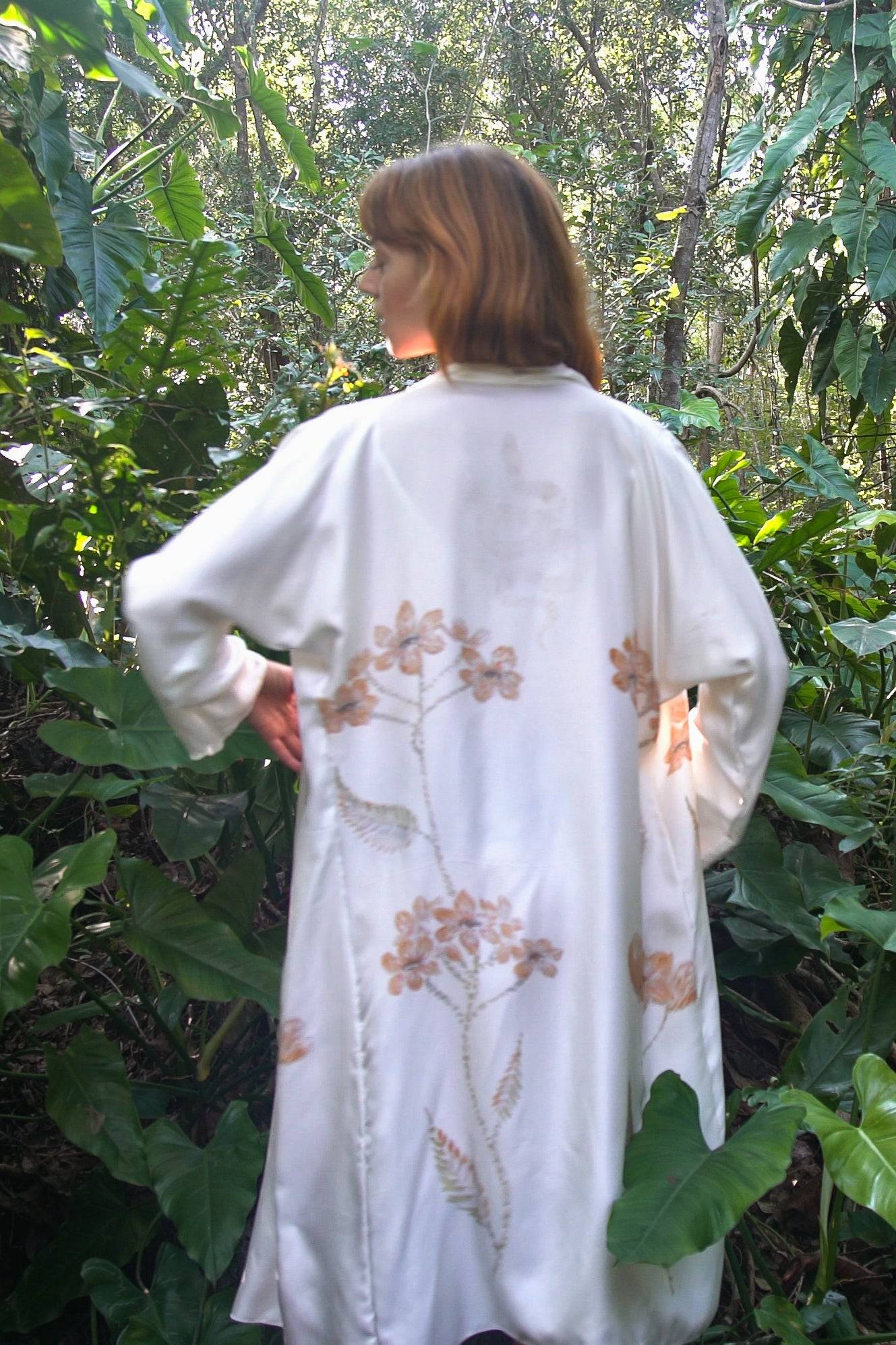 The Royal Silk Robe in Azulik Flowers