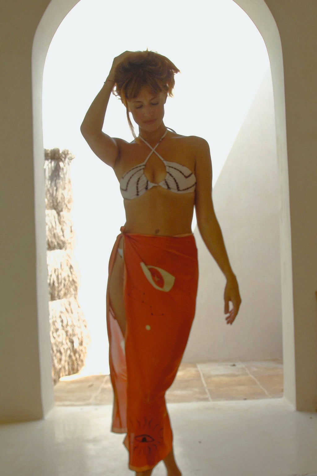 Cosmic Silk Beach Wrap Scarf in Mystic