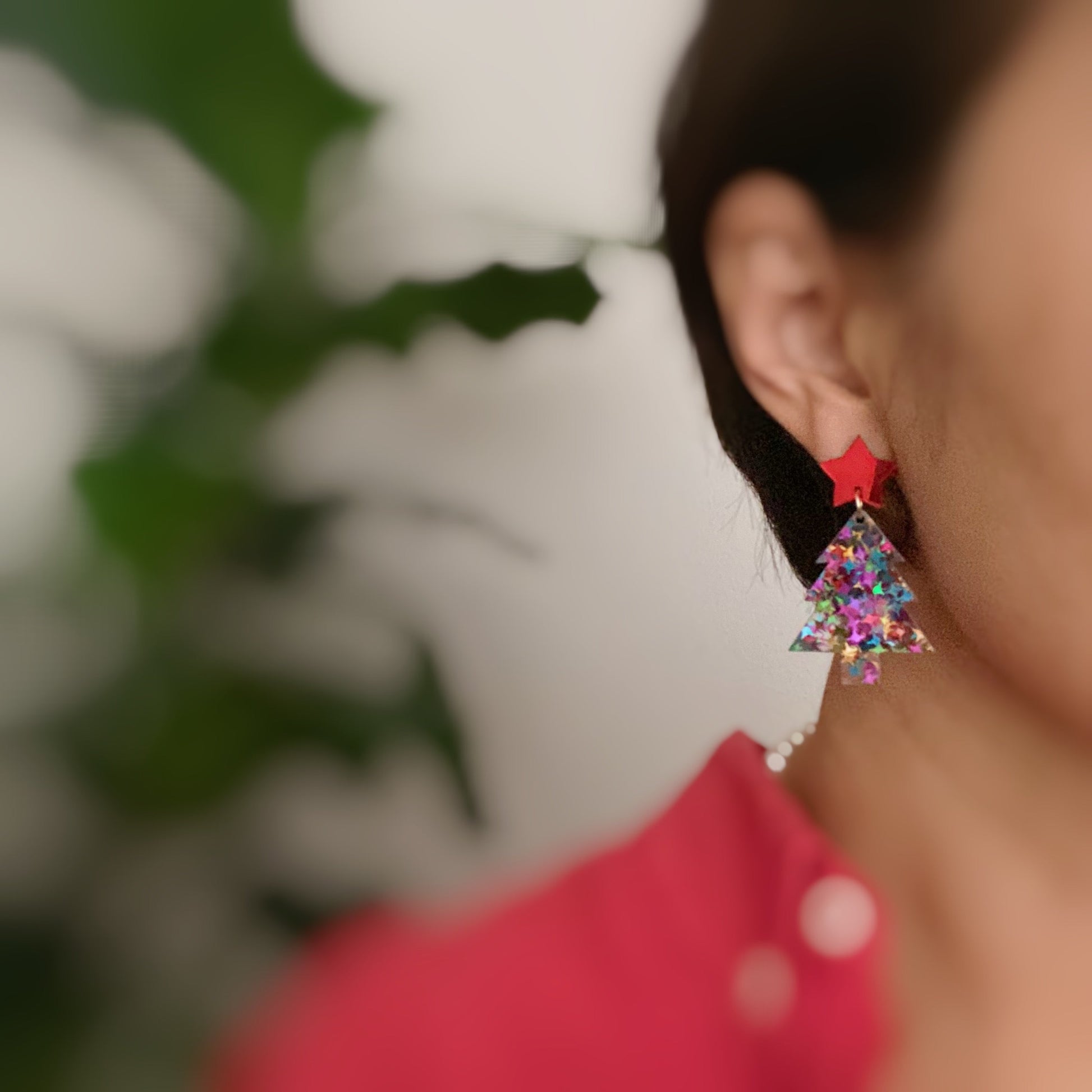 🧡 So Festive Stars On Tree Earrings