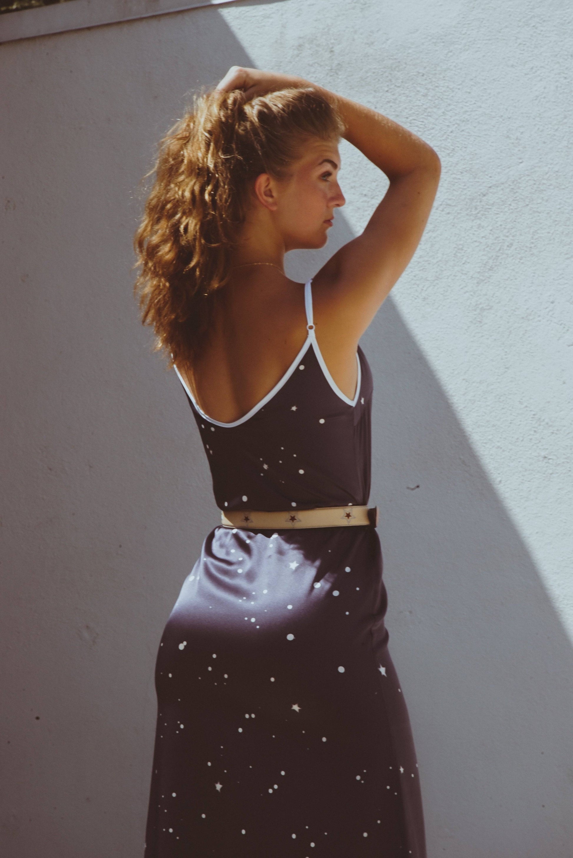 Andromeda Silk Dress in Twilight