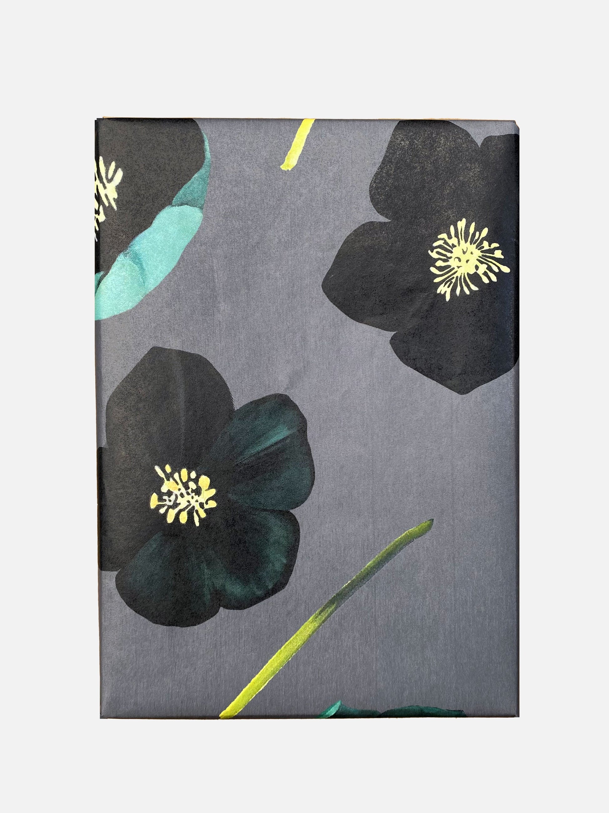 💚 Gift Wrap:  Green Winter Rose on Charcoal
