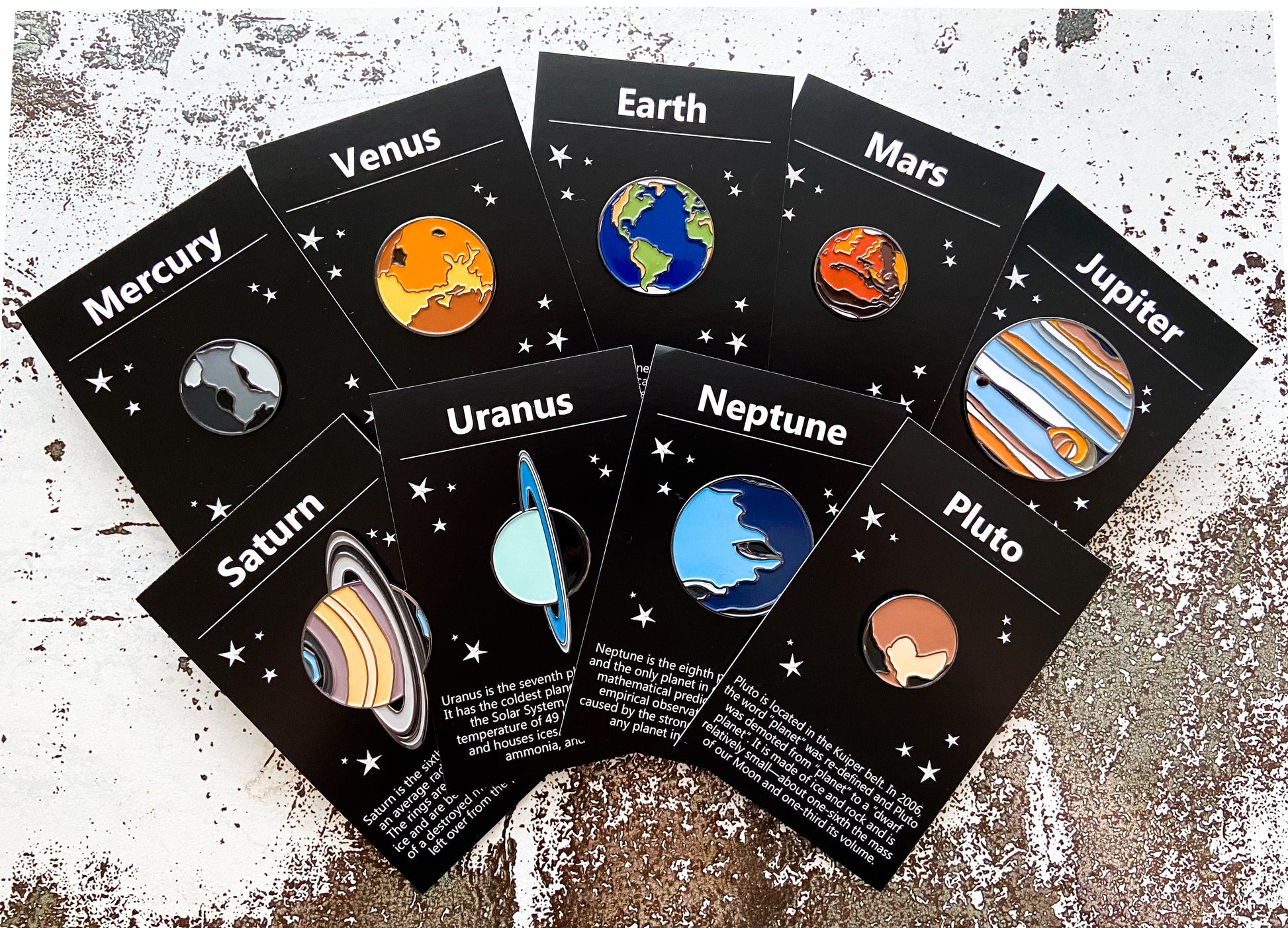 Solar System Planet Enamel Pin Set of 9