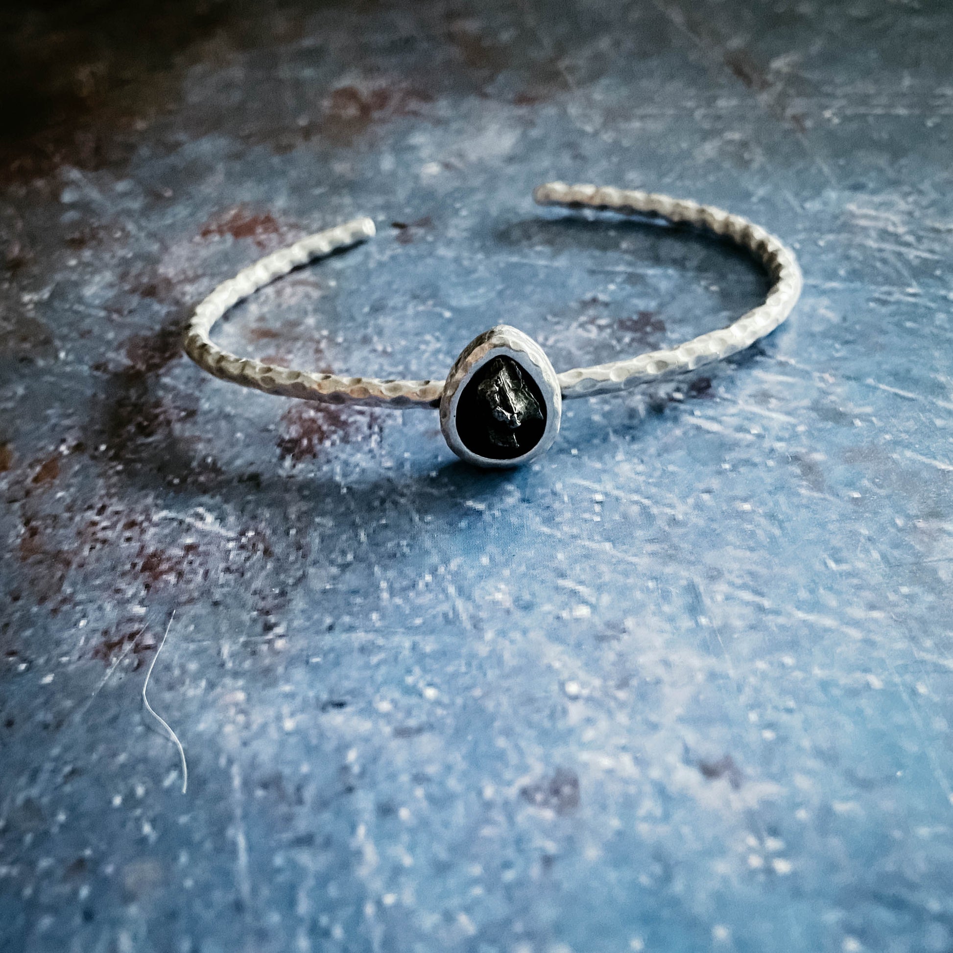 Teardrop Meteorite Cuff Bracelet