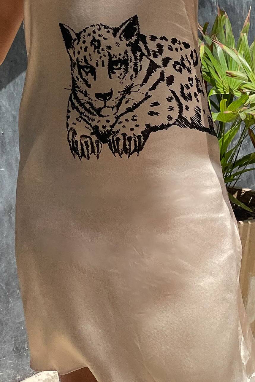 Vela Silk Dress in Jaguar