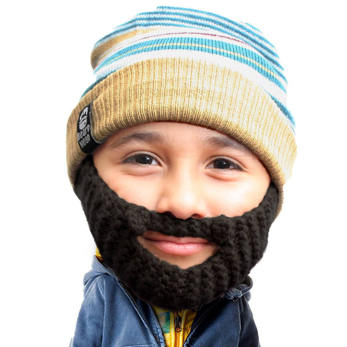 Black or Brown Beanie and Beard for Kids