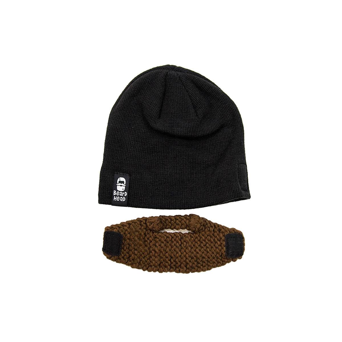 😋 Black Beanie and Brown Beard Costume Accessory for Kids