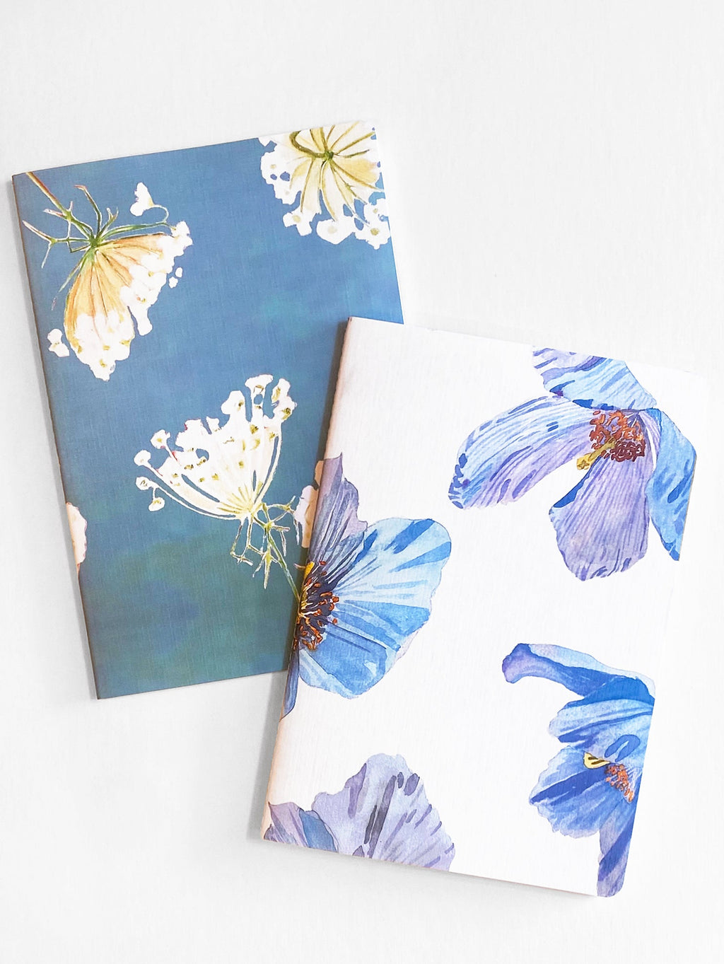 💚 Notebook Set:  Queen Anne's Lace & Himalayan Blue Poppies