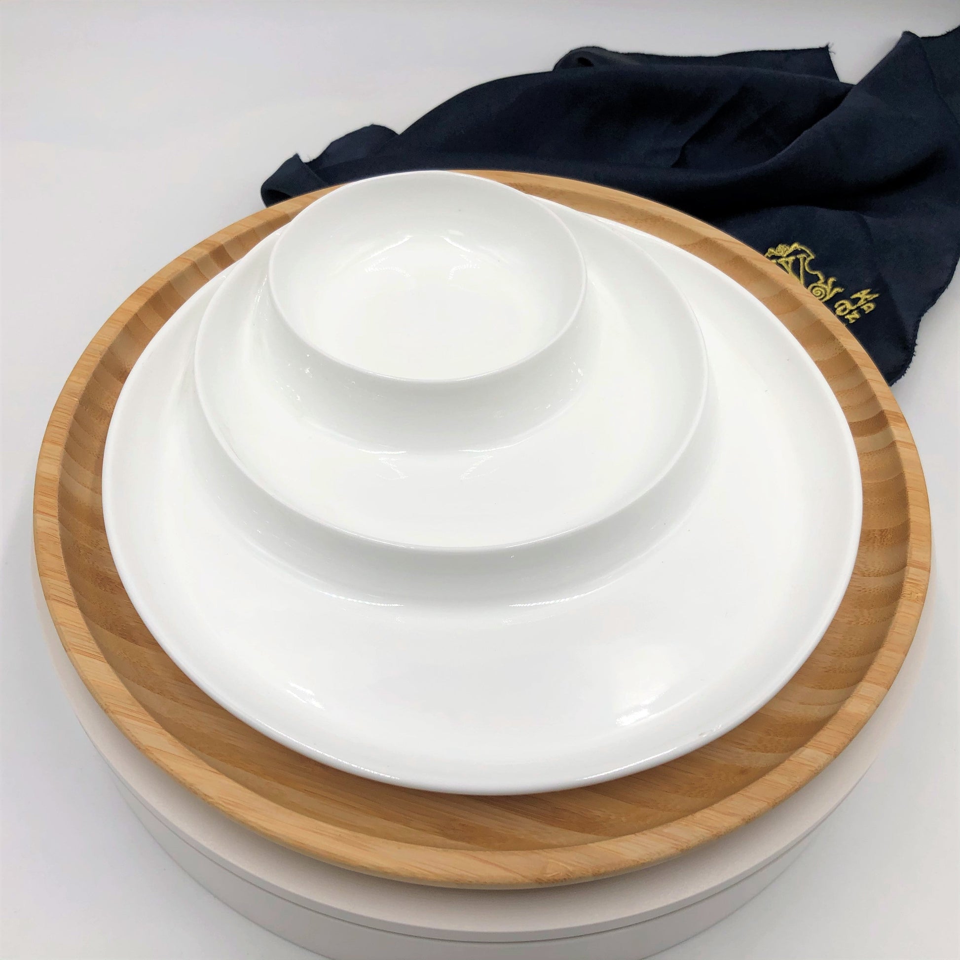 Bamboo & Porcelain Serving Duo – Organic Elegance Meets Everyday Magic