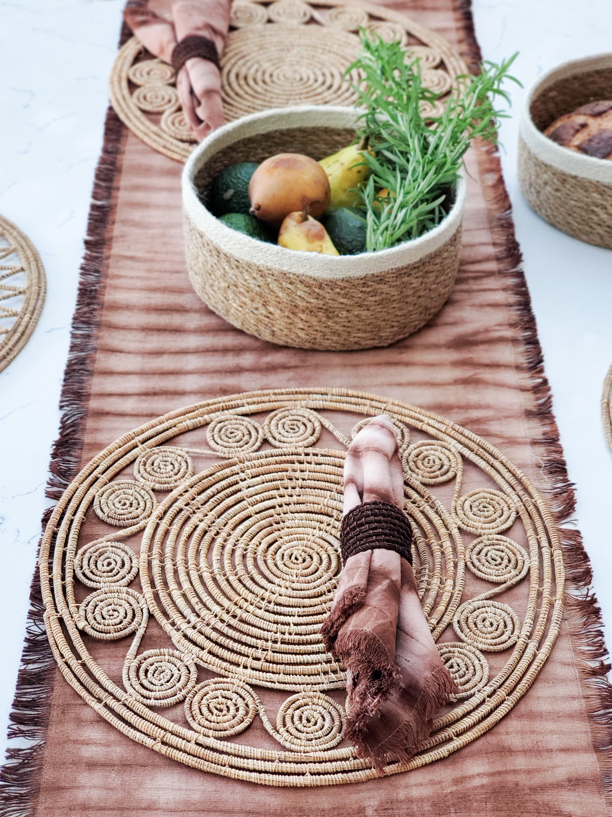 📦 Bayu Woven Palm Fiber Placemat - Natural (Set of 2)