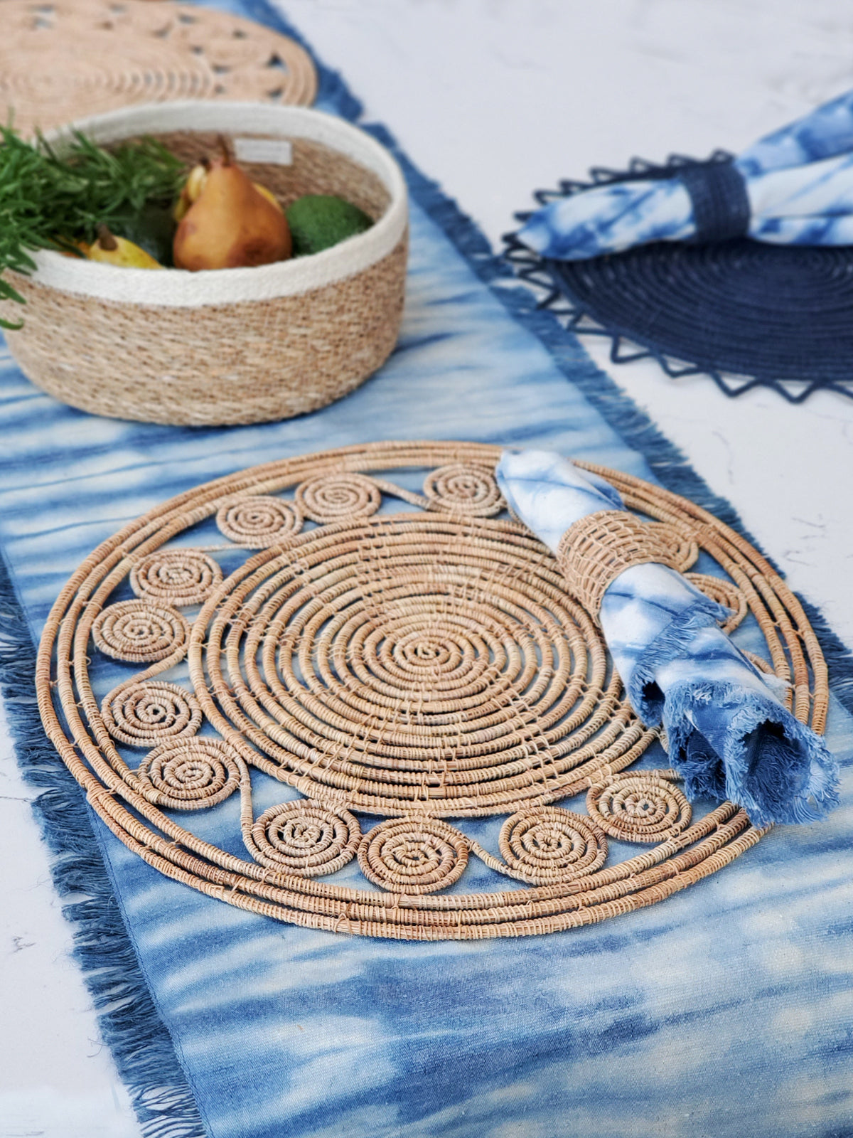 📦 Bayu Woven Palm Fiber Placemat - Natural (Set of 2)