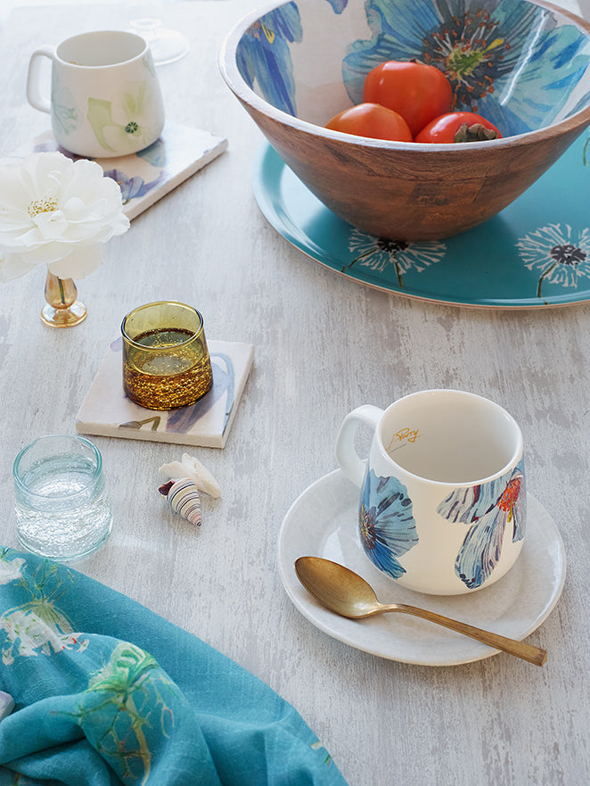 💚 Porcelain Mug:  Himalayan Blue Poppies
