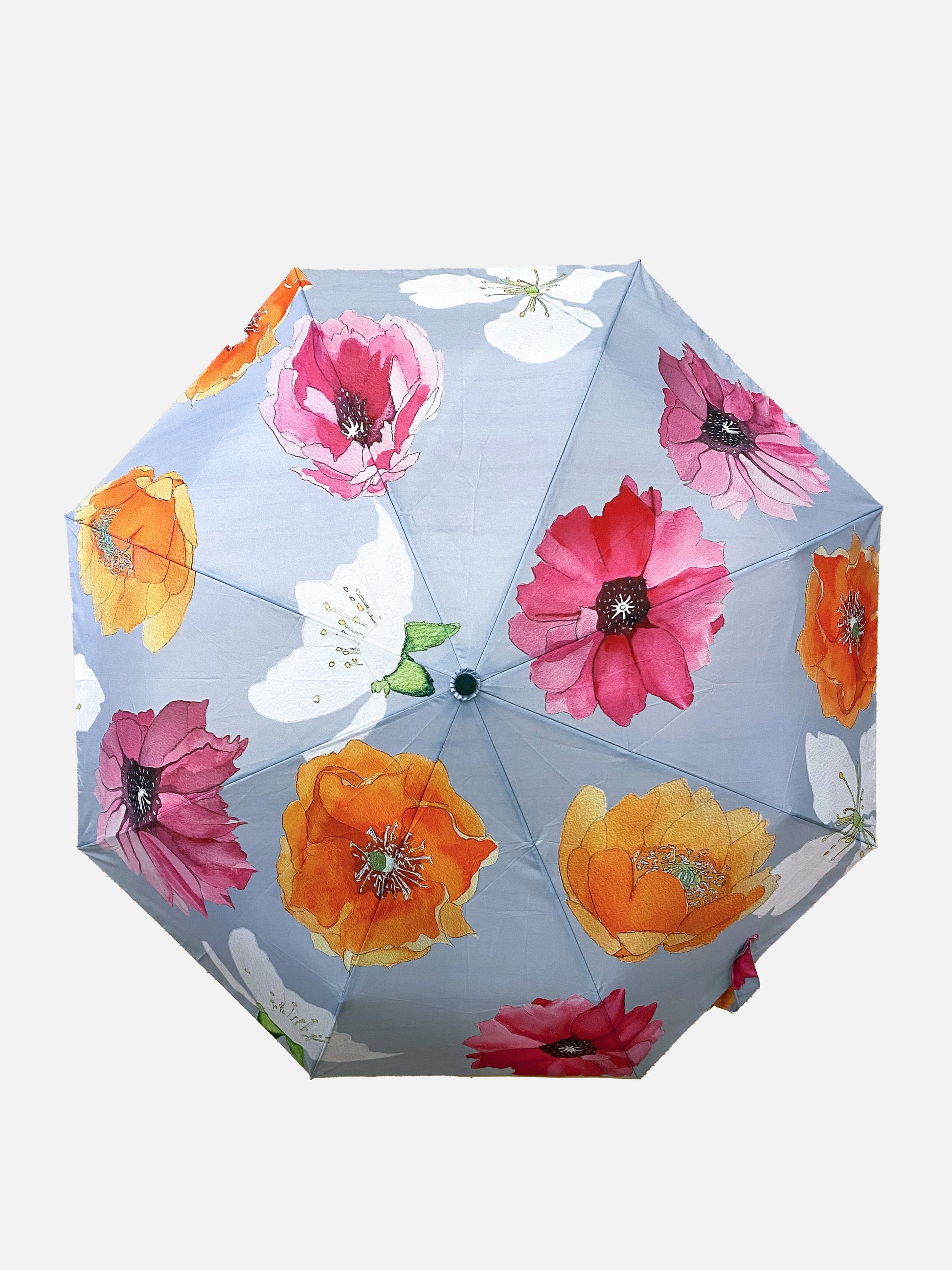 💚 Umbrella:  Cactus Flowers on Grey
