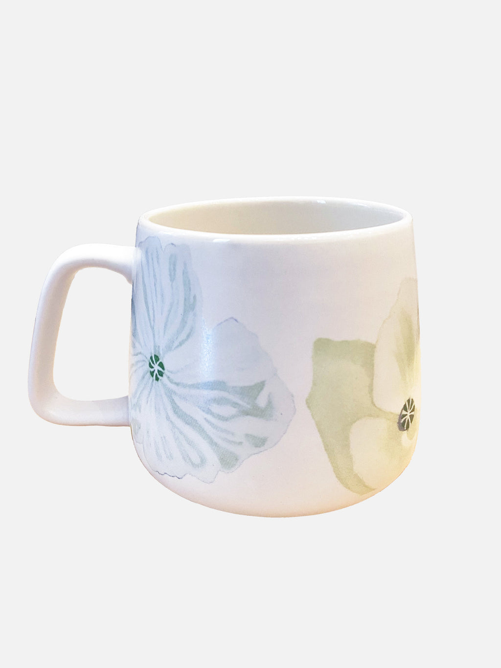 💚 Porcelain Mug:  White Poppies