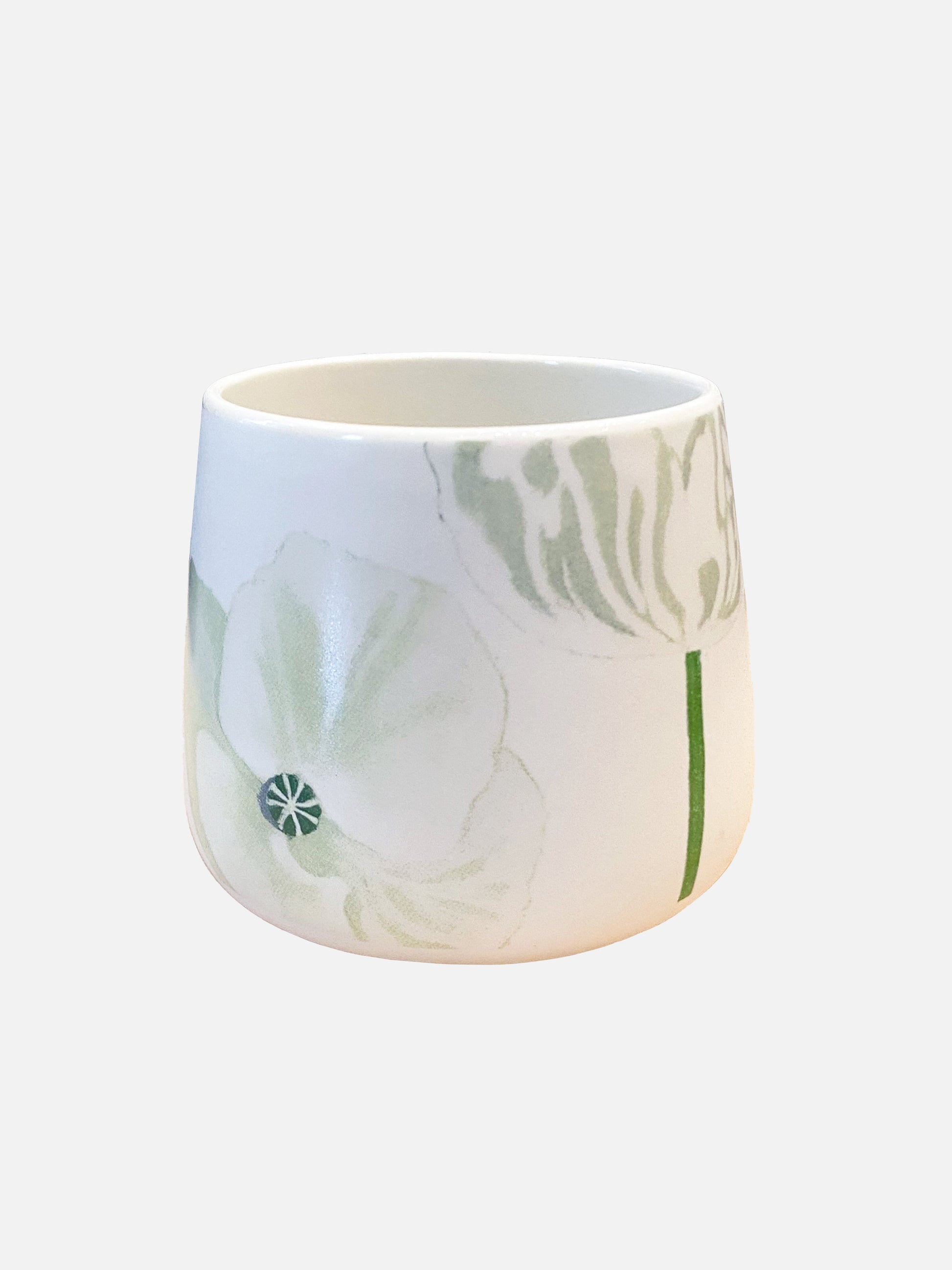 💚 Porcelain Mug:  White Poppies
