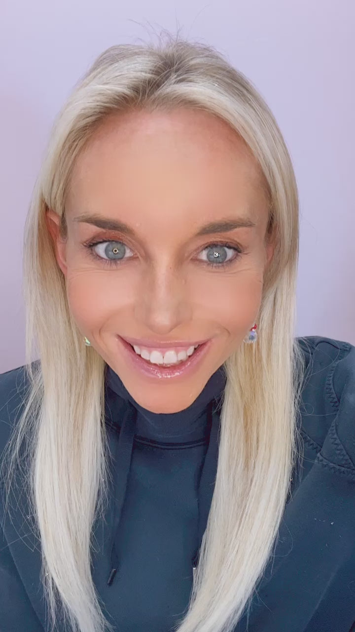 Iridescent Crystal Snowman Holiday Drop Earrings