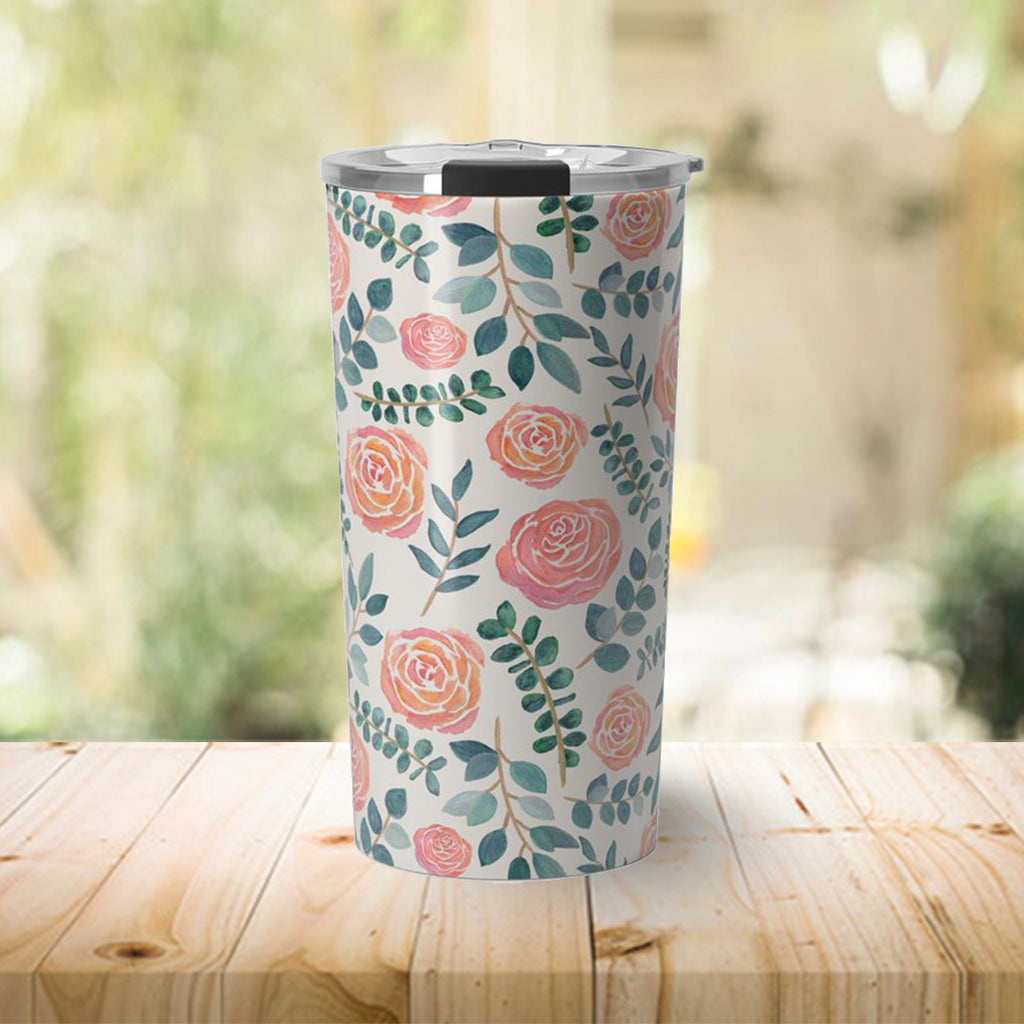 Watercolor Floral Travel Mug