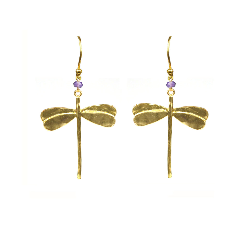Dragonfly Amethyst Earrings