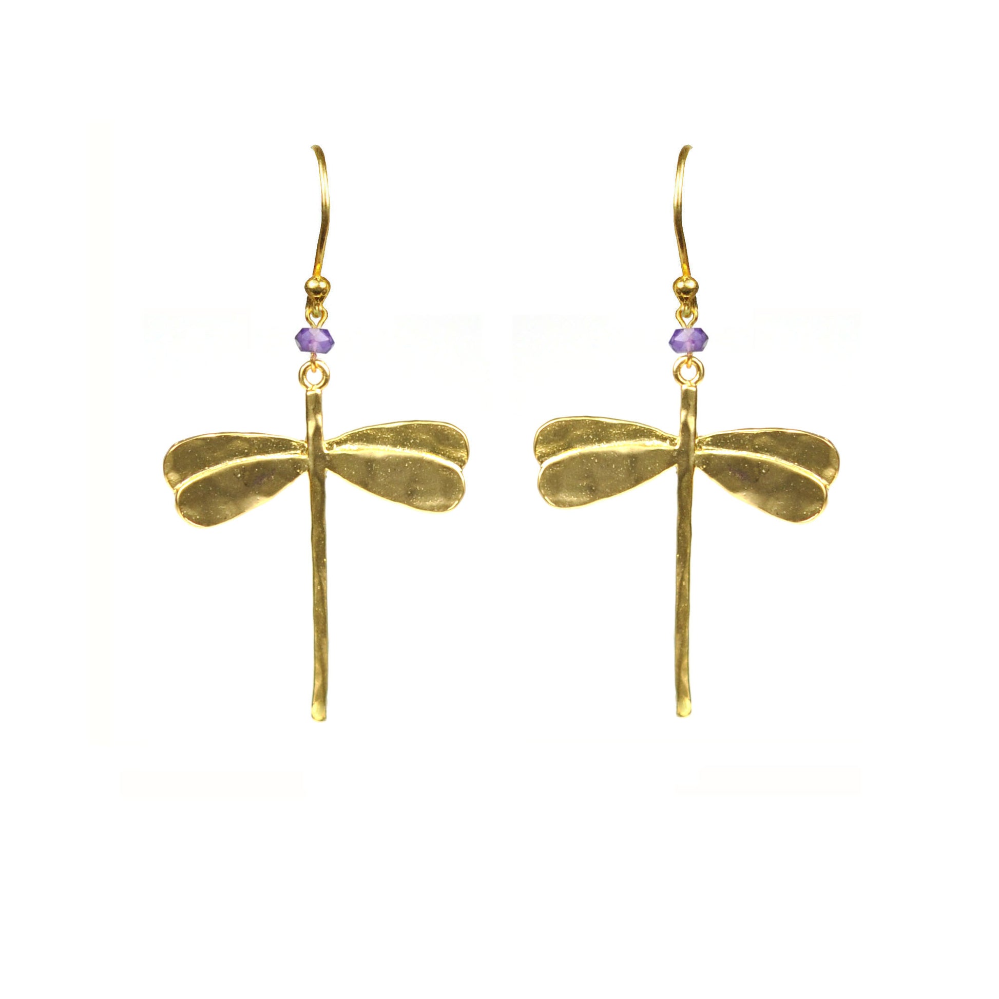 Dragonfly Amethyst Earrings