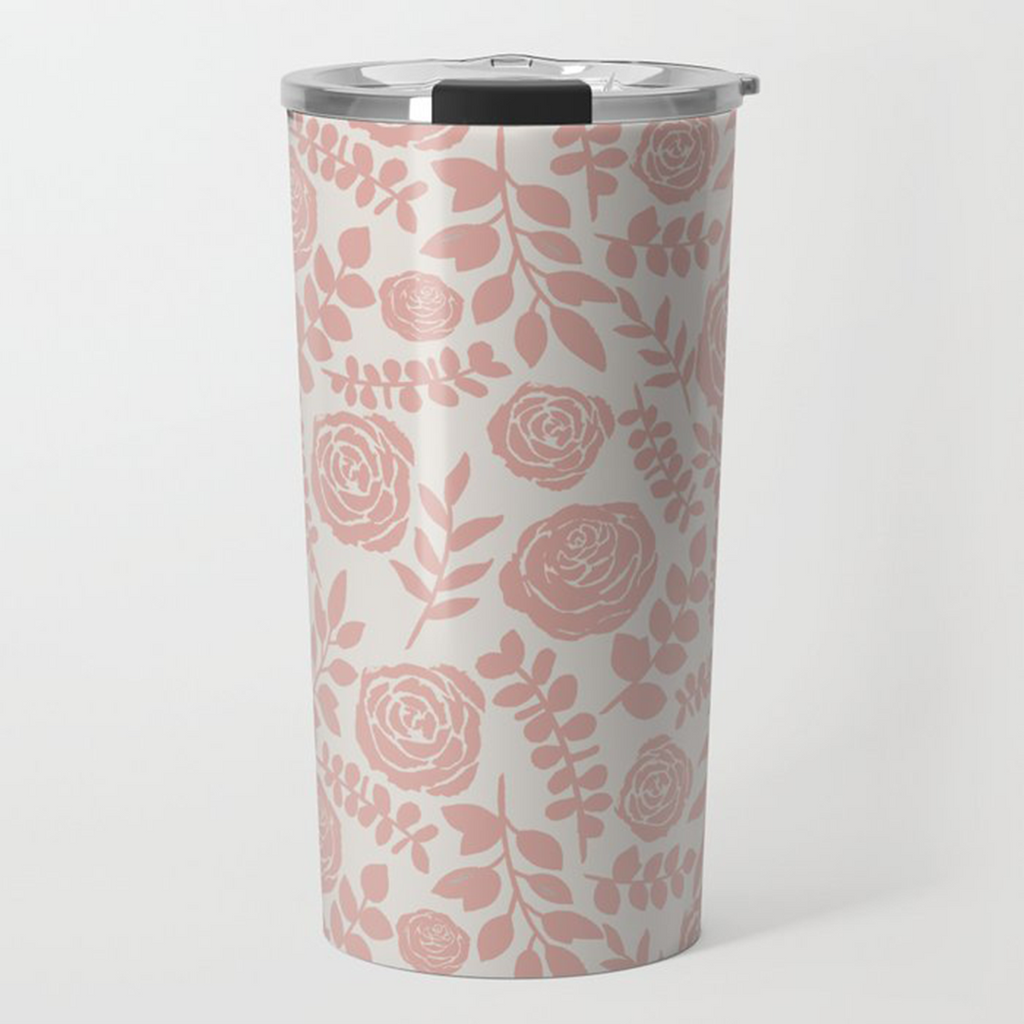Blush Floral Travel Mug