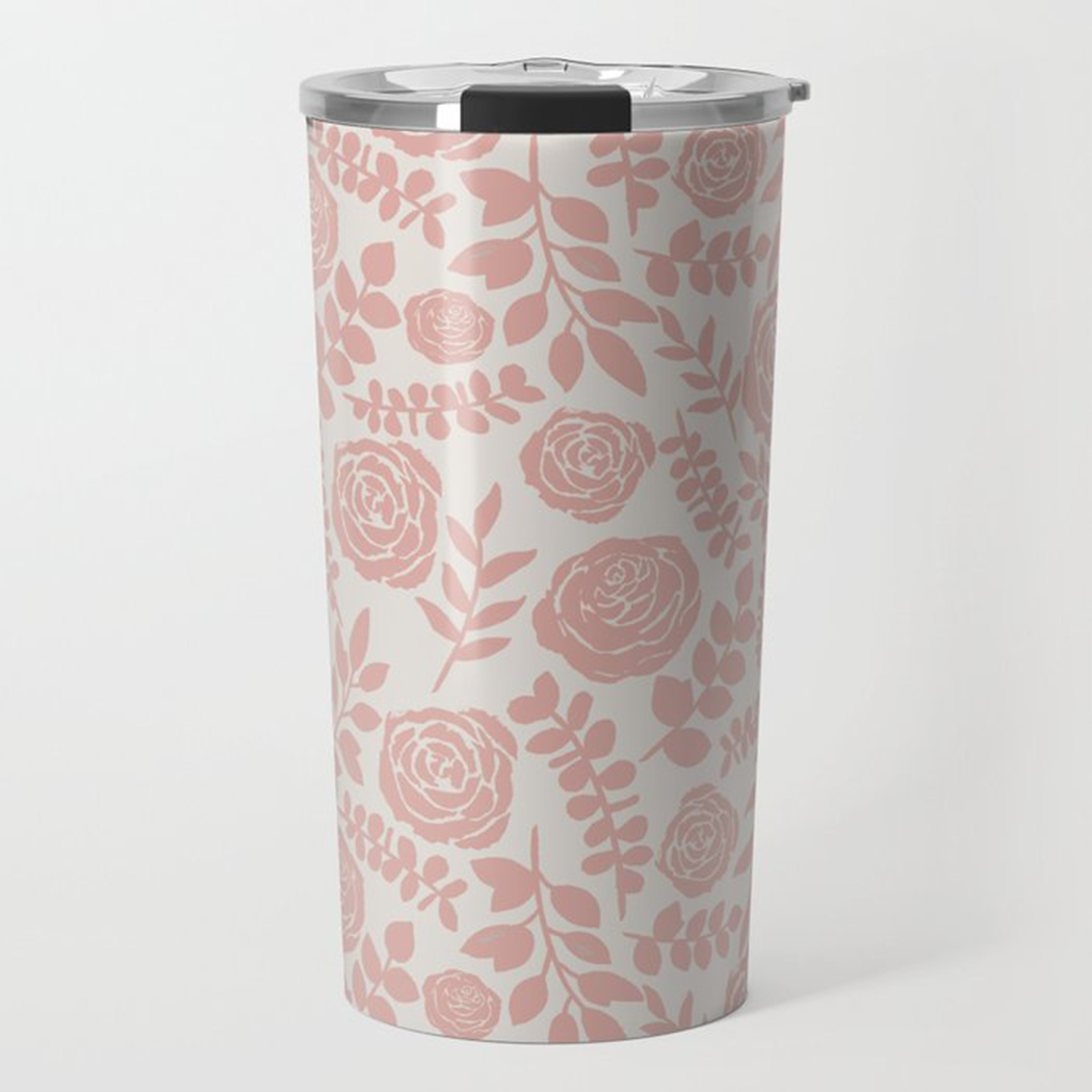 Blush Floral Travel Mug