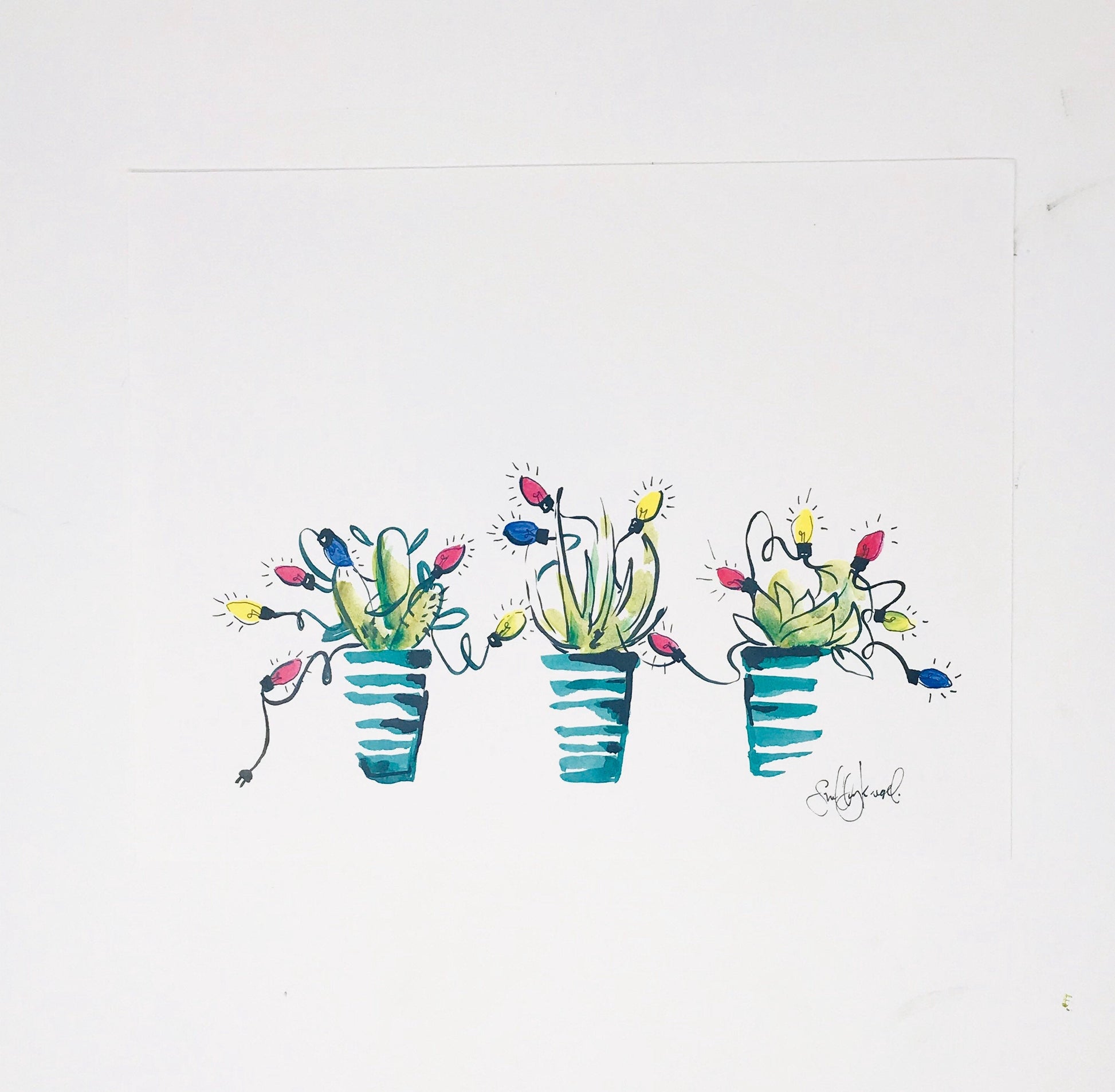 Christmas Succulents Art Print – 11x14