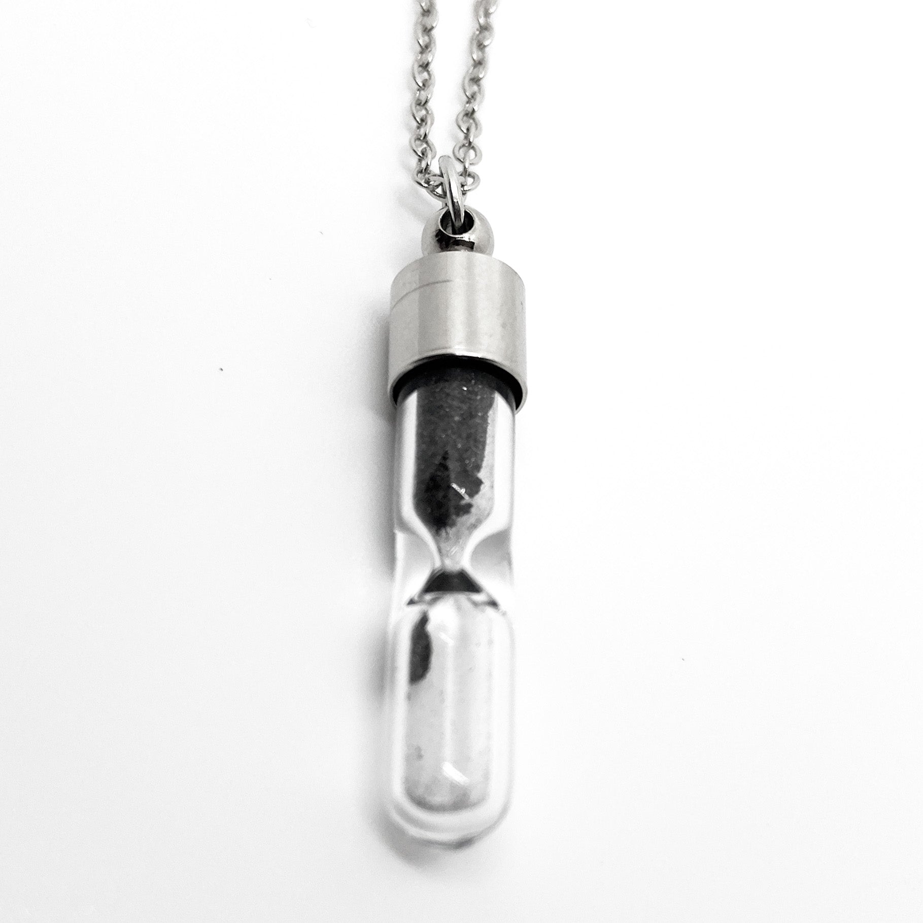 Space Time Hourglass Necklace with Meteorite Dust