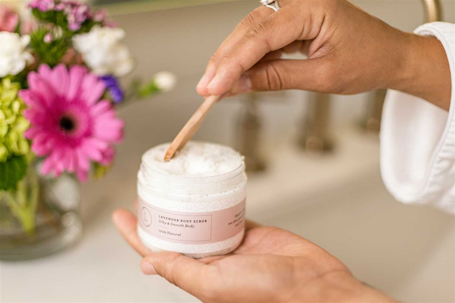 ⭐Natural Body Scrub, Lavender Body Salt Scrub