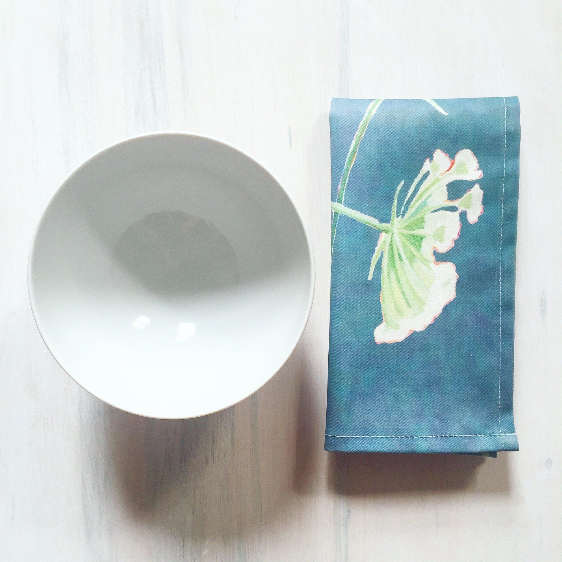 💚 Napkin Set: Queen Anne's Lace on Teal